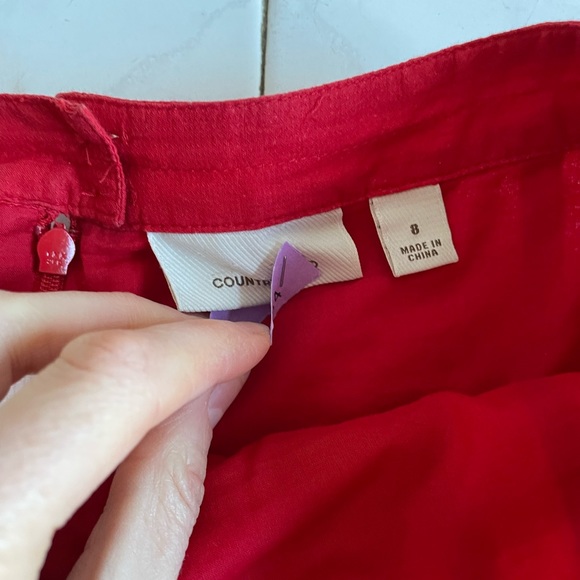 COUNTRY ROAD cotton maxi skirt tassels red, size 8 (fits 8 and 10) like new - Picture 4 of 9